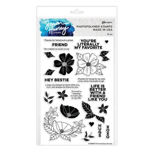 Simon Hurley Create. Photopolymer Stamps 6x9 Inch Friendship Florals (HUR80718)