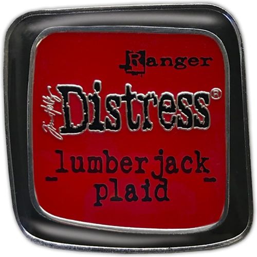 Tim Holtz Distress Enamel Collector Pin Lumberjack Plaid