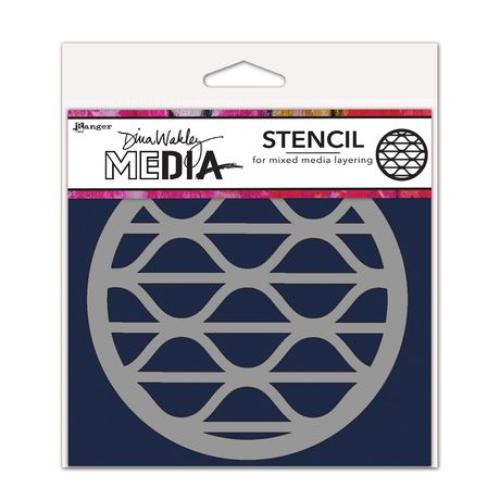 Dina Wakley MEdia Stencils 6"X6"-Groovy Coaster