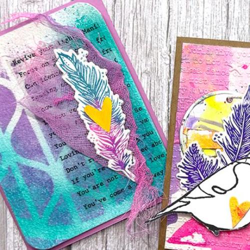 Dina Wakley MEdia Stencils 6"X6"-Groovy Coaster
