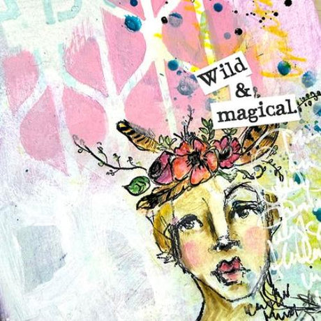 Dina Wakley MEdia Stencils 6"X6"-Groovy Coaster