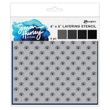 Simon Hurley create. Stencil 6"X6" 4/Pkg Polka Dot Assortment