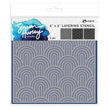 Simon Hurley create. Layering Stencil 6"X6"-Happy Arches, 3 Pieces