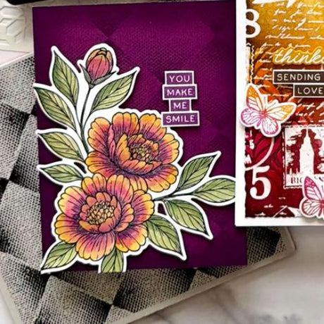 Simon Hurley create. Cling Mount Stamp 6X6-Faded Diamonds