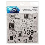 Simon Hurley create. Cling Mount Stamp 6X6-Postal Collage