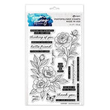 Simon Hurley create. Clear Stamps 6"X9"-Sketched Peonies