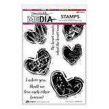 Dina Wakley MEdia Cling Stamps Filled Hearts (MDR94258)