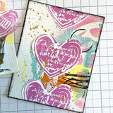 Dina Wakley MEdia Cling Stamps Filled Hearts (MDR94258)
