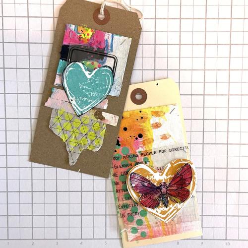 Dina Wakley MEdia Cling Stamps Filled Hearts (MDR94258)