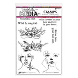 Dina Wakley Media Cling Stamps 6"X9"-Flower Crowns