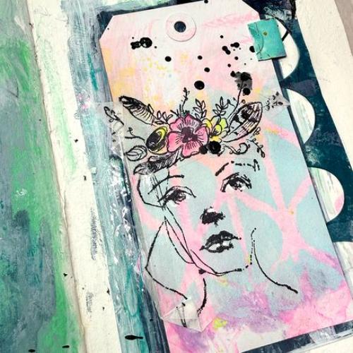 Dina Wakley Media Cling Stamps 6"X9"-Flower Crowns