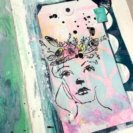 Dina Wakley Media Cling Stamps 6"X9"-Flower Crowns