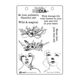 Dina Wakley Media Cling Stamps 6"X9"-Flower Crowns