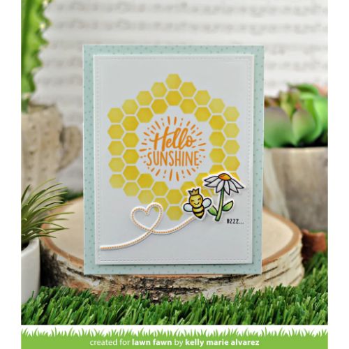 Lawn Fawn - Lawn Clippings - Honeycomb Stencil