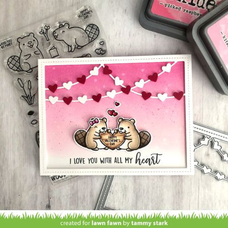 Lawn Fawn - Lawn Cuts - Heart Garland Backdrop: Landscape Dies