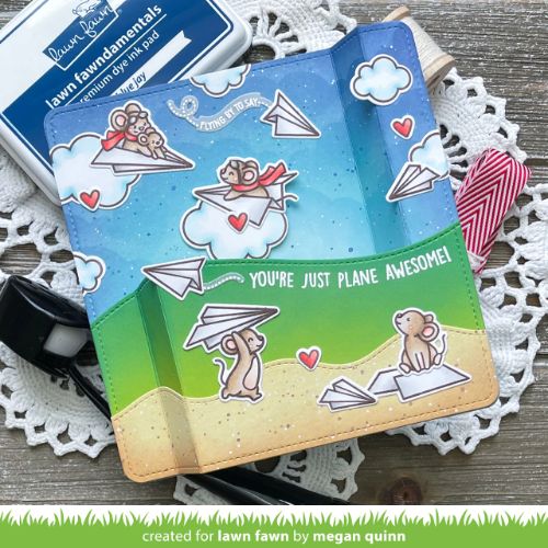 Lawn Fawn - Stamps - Just Plane Awesome Sentiment Trails