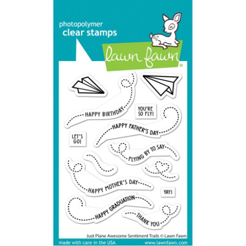 Lawn Fawn - Stamps - Just Plane Awesome Sentiment Trails