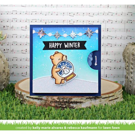 Lawn Fawn - Lawn Cuts - Reveal Wheel Little Snow Globe: Bear Add-On Dies