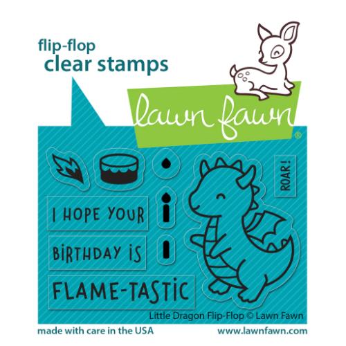 Lawn Fawn - Stamps - Little Dragon Flip-Flop