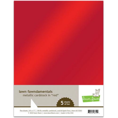 Lawn Fawn - Metallic Cardstock - Red