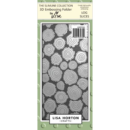 Lisa Horton Slimline 3D Embossing Folder - Log Slices