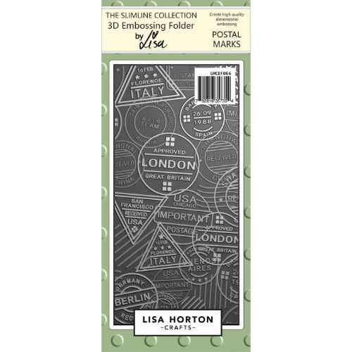 Lisa Horton Slimline 3D Embossing Folder - Postal Marks