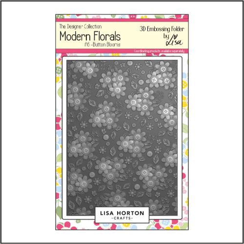 Lisa Horton Crafts Modern Florals - Button Blooms - A6 3D Embossing Folder