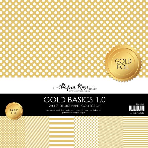 Paper Rose Studio - Gold Basics 1.0 12x12 Paper Collection - Postage as per Actual