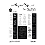 Paper Rose Studio - For the Girls A5 12pc Sentiment Sheets