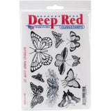 Deep Red - Butterfly Rubber Stamp Set