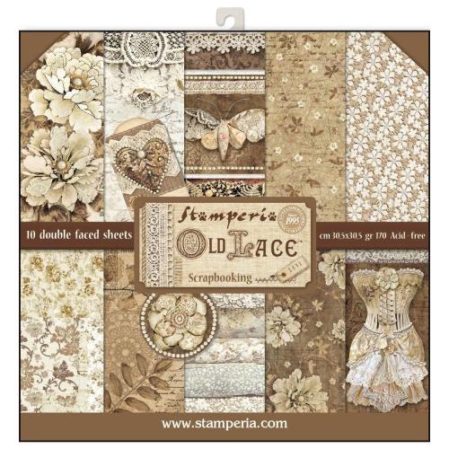 Stamperia Old Lace 12x12 Inch Paper Pack (SBBL32) - Postage as per actual