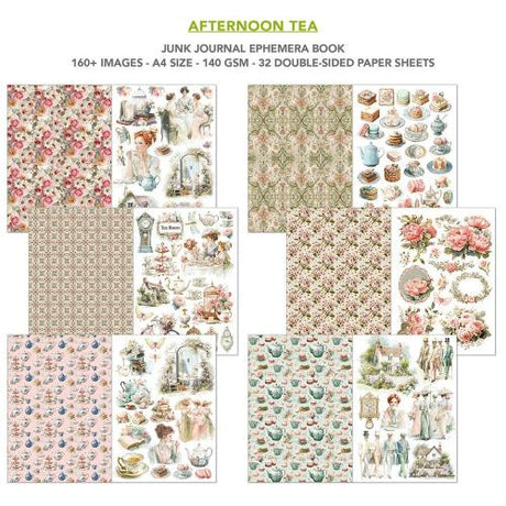 Ciao Bella Afternoon Tea A4 Junk Journal Ephemera Book (32pcs) (CBB020)