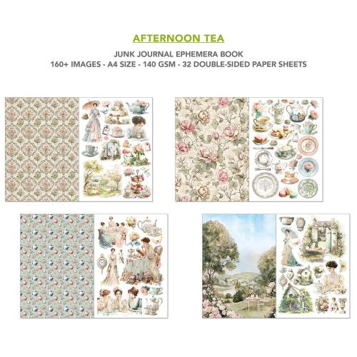 Ciao Bella Afternoon Tea A4 Junk Journal Ephemera Book (32pcs) (CBB020)