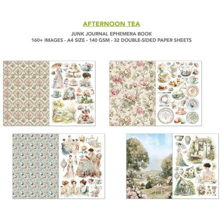 Ciao Bella Afternoon Tea A4 Junk Journal Ephemera Book (32pcs) (CBB020)