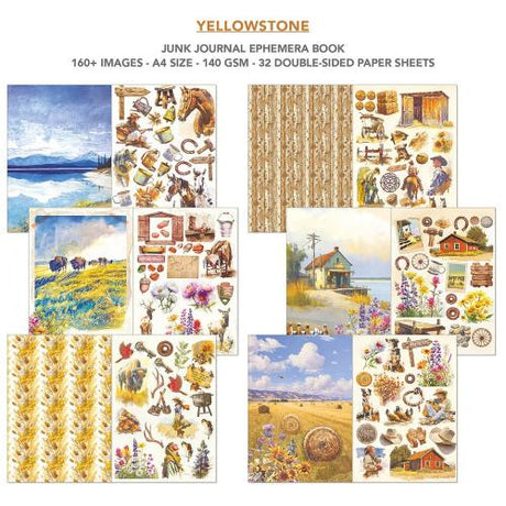 Ciao Bella Yellowstone A4 Junk Journal Ephemera Book (32pcs) (CBB022)