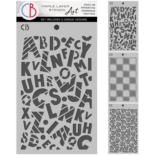 Ciao Bella Lunibloom 5x8 Inch Stencil Mix Triple Layer Set (MSX009)