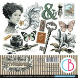 Ciao Bella Typographic 6x6 Inch Fussy Cut Pad (24pcs) (CBQE095)