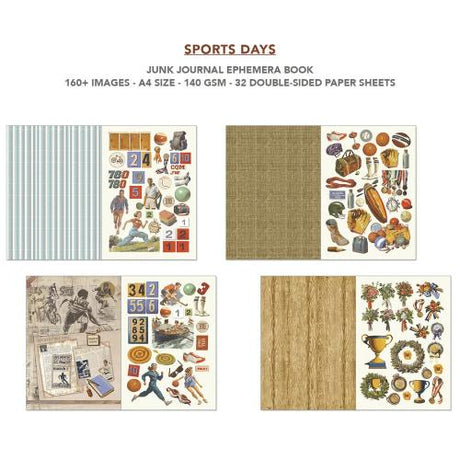 Ciao Bella Sports Days A4 Junk Journal Ephemera Book (32pcs) (CBB024)