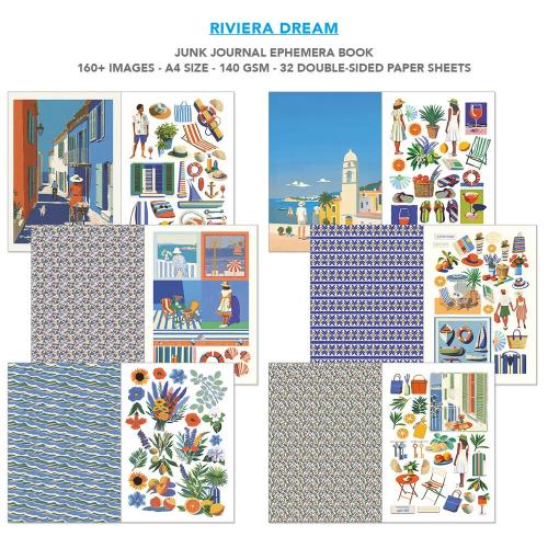 Ciao Bella Riviera Dream A4 Junk Journal Ephemera Book (32pcs) (CBB025)