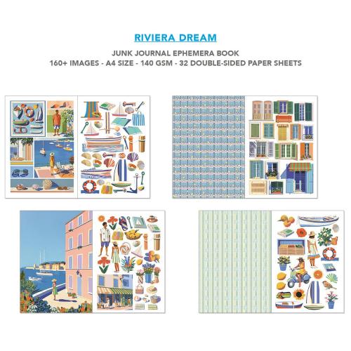 Ciao Bella Riviera Dream A4 Junk Journal Ephemera Book (32pcs) (CBB025)
