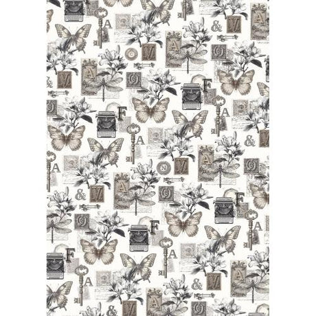 Ciao Bella Typographic A5 Rice Paper Mixed (8pcs) (CBRS037)