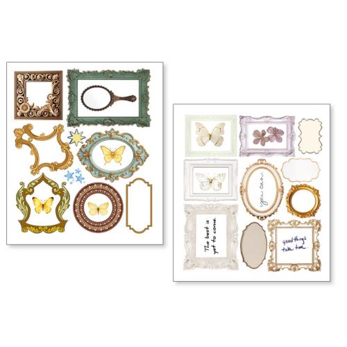 Ciao Bella Whisper Frames Mixed Media Stickers (10pcs) (MB010)