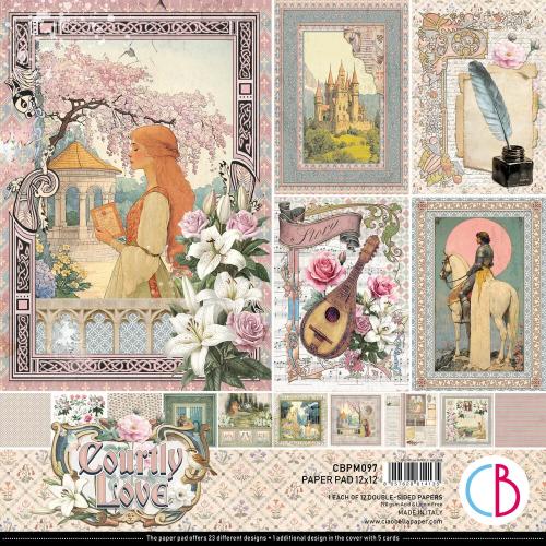 Ciao Bella Courtly Love 12x12 Inch Paper Pad (12pcs) (CBPM097) - Postage as per Actual