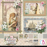 Ciao Bella Courtly Love 12x12 Inch Patterns Pad (8pcs) (CBT097) - Postage as per Actual