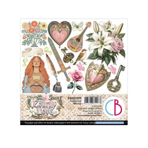 Ciao Bella Courtly Love 6x6 Inch Fussy Cut Pad (24pcs) (CBQE097)