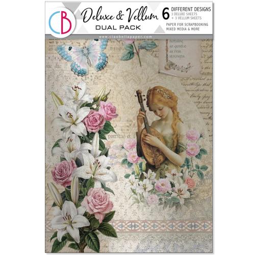 Ciao Bella Courtly Love A4 Deluxe Paper Silver & Vellum Dual Pack Mixed (6pcs) (CBX010)