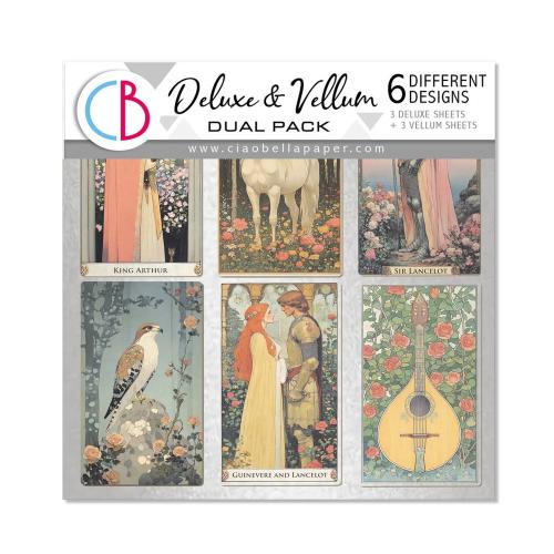 Ciao Bella Courtly Love 6x6 Inch Deluxe Paper Silver & Vellum Dual Pack Mixed (6pcs) (CBXQ010)