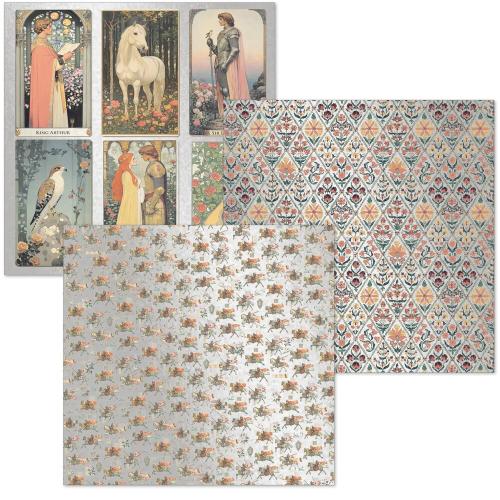 Ciao Bella Courtly Love 6x6 Inch Deluxe Paper Silver & Vellum Dual Pack Mixed (6pcs) (CBXQ010)
