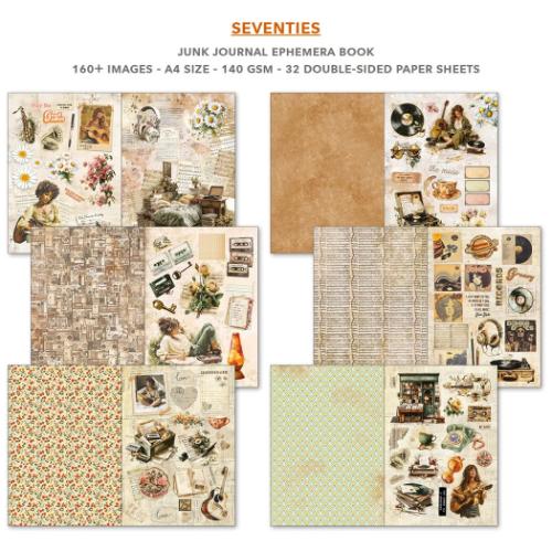 Ciao Bella Seventies A4 Junk Journal Ephemera Book (32pcs) (CBB027)