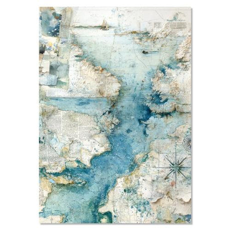 Ciao Bella Edge of the Ocean A4 Mixed Media Rice Paper (4pcs) (MF008)